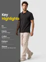 Black Acid Wash Polo T-shirt